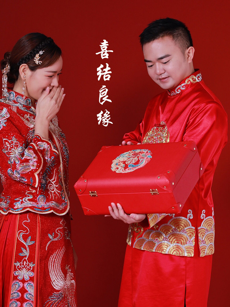 Marriage box bride bride bride bride bride bride bride bride box 100,000 wedding box red accompanying password suitcase gift box