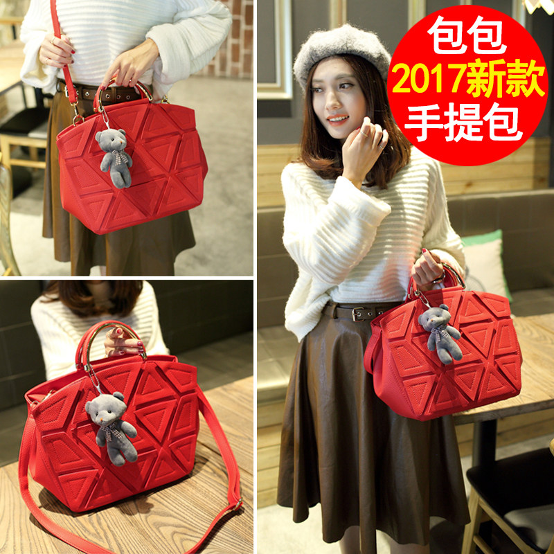 Red Wedding Bridal Bag 2018 FASHION WEDDING BAG NEW WAVE LADY BAG HANDBAG HANDBAG SINGLE SHOULDER BAG SLOPED SATCHEL BAG