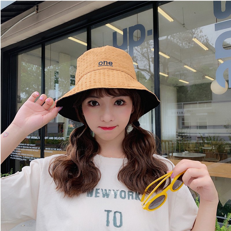 Fisherman hat wig all-in-one detachable summer hat wig water ripple short hair clavicle hair net red can be tied naturally