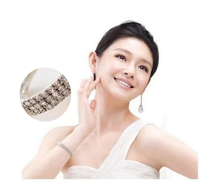 Mùa hè Hàn Quốc thời trang nhiều lớp ngọc trai rhinestone rộng vòng tay trang sức nữ sinh viên vòng tay đơn giản vòng tay bạc nam