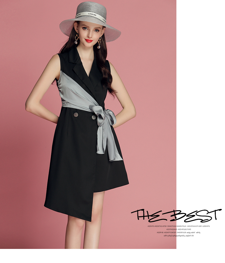 MIUCO nữ 2019 hè mới khâu thắt eo váy không đều phù hợp với áo vest thủy triều - Váy eo cao đầm xoắn eo
