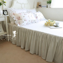 Imported European and American ins Korean gray striped high-end Princess 2021 bedding sheets bedspread bed skirt