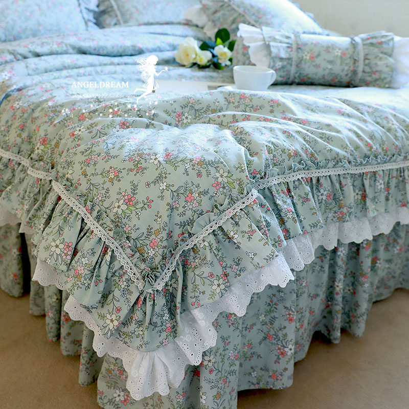 Areag: The Korean version 2021 The original ancient forest crushed flowers 2021 cotton princess Tian Yuan pure cotton bed goods four sets