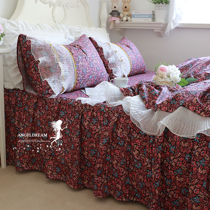 Imported European and American Korean version TSMXGZJF princess cotton * floral girl on the supplies skirt cotton four-piece