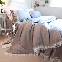 Imported European and American pastoral New * Small Public * ruffle style cotton bedding four-piece set
