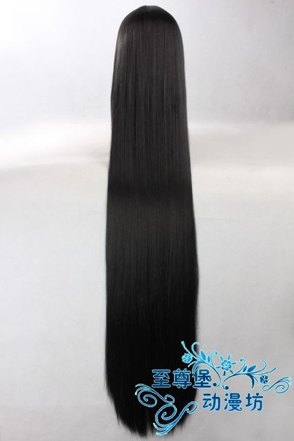 Wig cosplay fake hair Sailor Moon Rei Hino 120cm 1.2 ແມັດ costume ສີດໍາຜົມຍາວຜົມຍາວຊື່