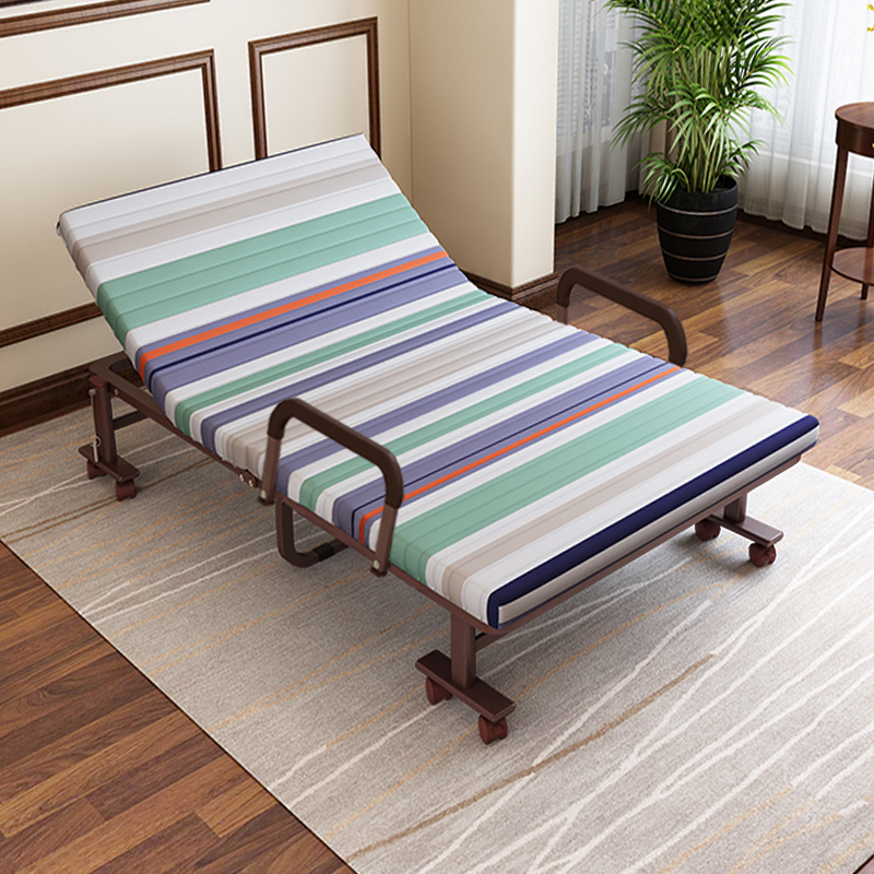 3E coconut palm cushion folding bed for the elderly adult bed plus high 45cm lunchtime bed Home Folding Guardrail Escort Bed