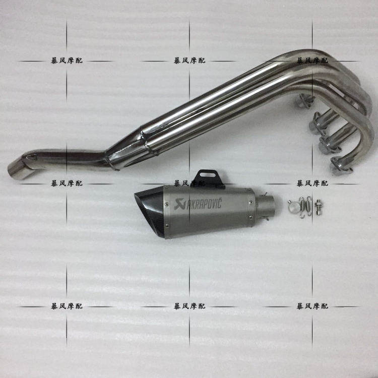 Suitable for Honda NC22 CBR250 stainless steel front section large hexagonal Scorpio laser label exhaust pipe