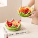 Ceramic creative watermelon fruit plate with fork for home living room fruit salad bowl cute stainless steel fork set