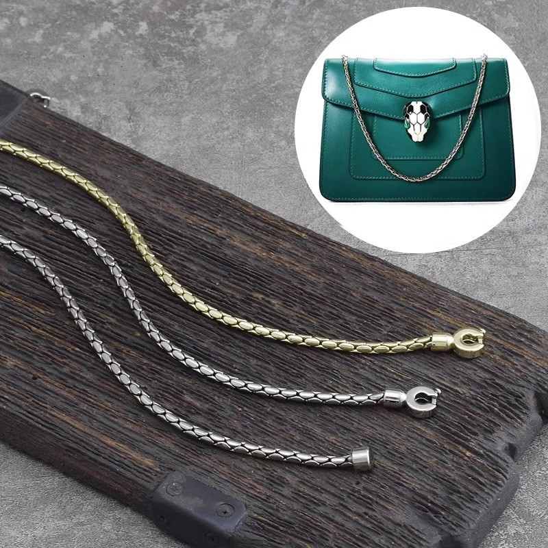 Suitable for Bulgari Snake Head Bag Pure Copper Chain Accessories Repair Kit Chain Replacement Wallet Transformation Crossbody Chain Shoulder Strap