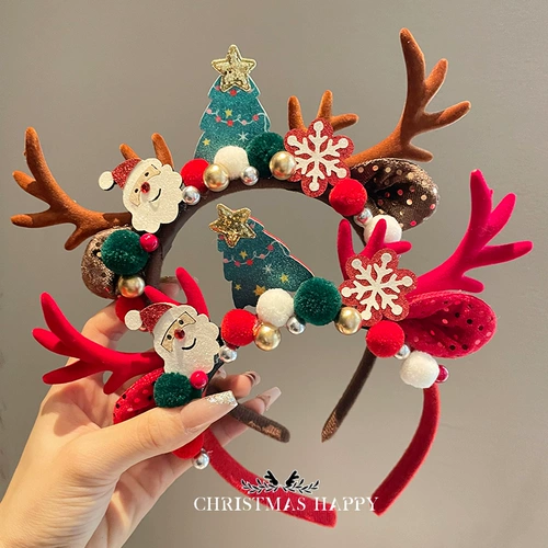 Рождественский аксессуар для волос, красный детский ободок, милые шпильки для волос для взрослых, новая коллекция