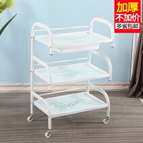 Beauty salon cart special price three-layer with drawer beauty salon trolley nail rack glass tool cart