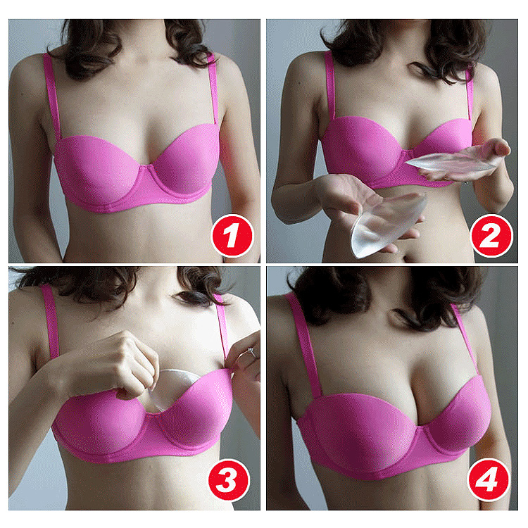 Ngực nhỏ ngực phẳng 3D áo ngực pad tập hợp bra pad hỗ trợ dày đồ lót vú pad silicone chèn miếng mút độn áo bra