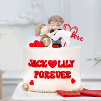 Cake Decoration Couple Swing Pieces Doll Wedding Engagement Valentines Day Romantic Internet Red Creative Dessert Party Dress Up