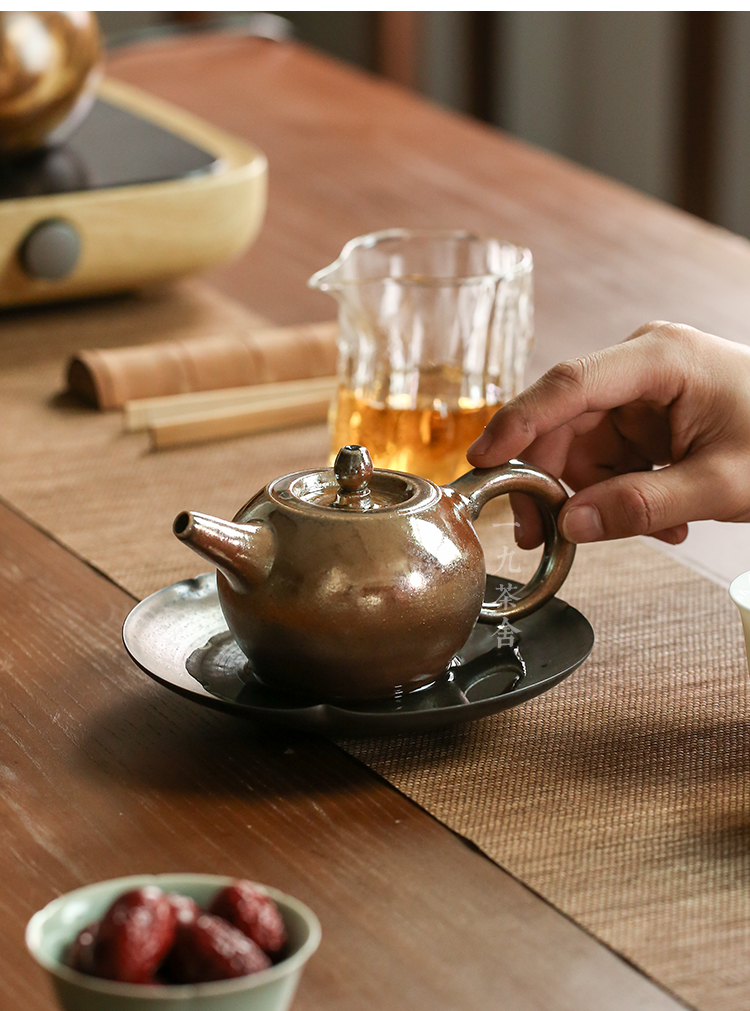 Taiwan Wu Jinwei to burn pot of lateral checking ceramic teapot single pot teapot household kung fu tea set collection