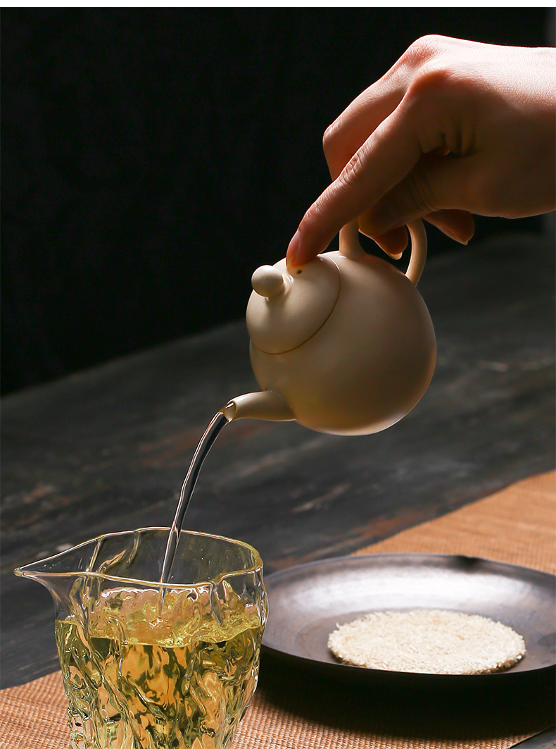 Jingdezhen manual plant ash glaze ceramic teapot kung fu tea set household teapot single pot will start small