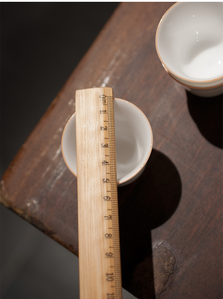 Dehua white porcelain ceramic cups sample tea cup six home small teacup kung fu tea set porcelain teacup trumpet
