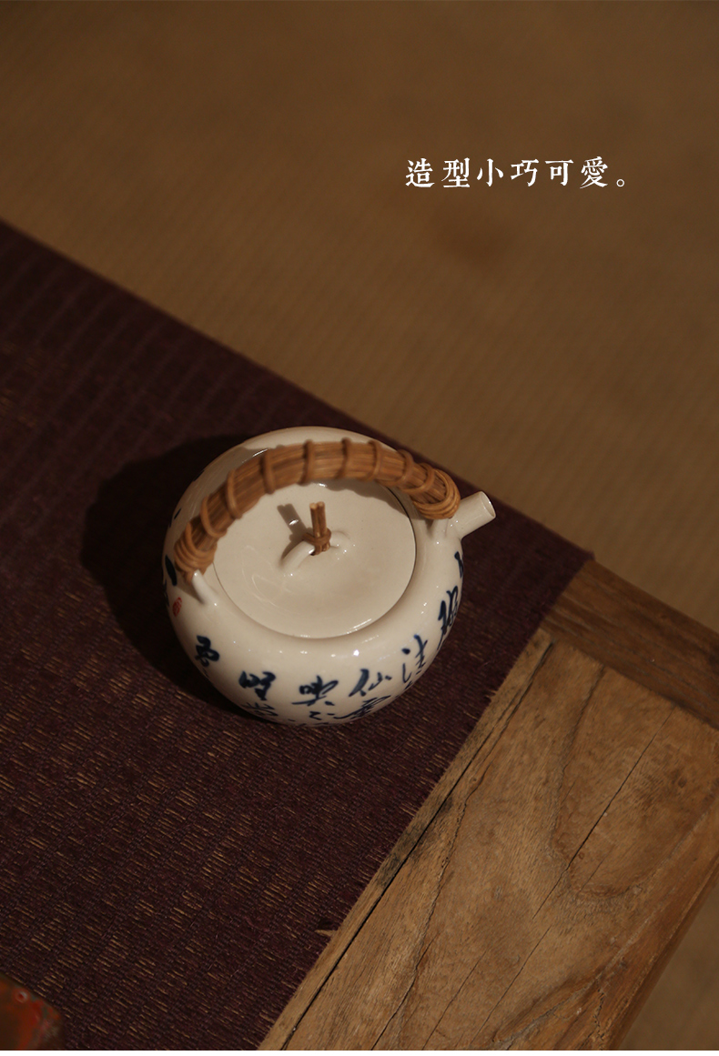 In true up jingdezhen hand - made verse girder pot of tea cups ceramic POTS tureen household small kung fu tea set