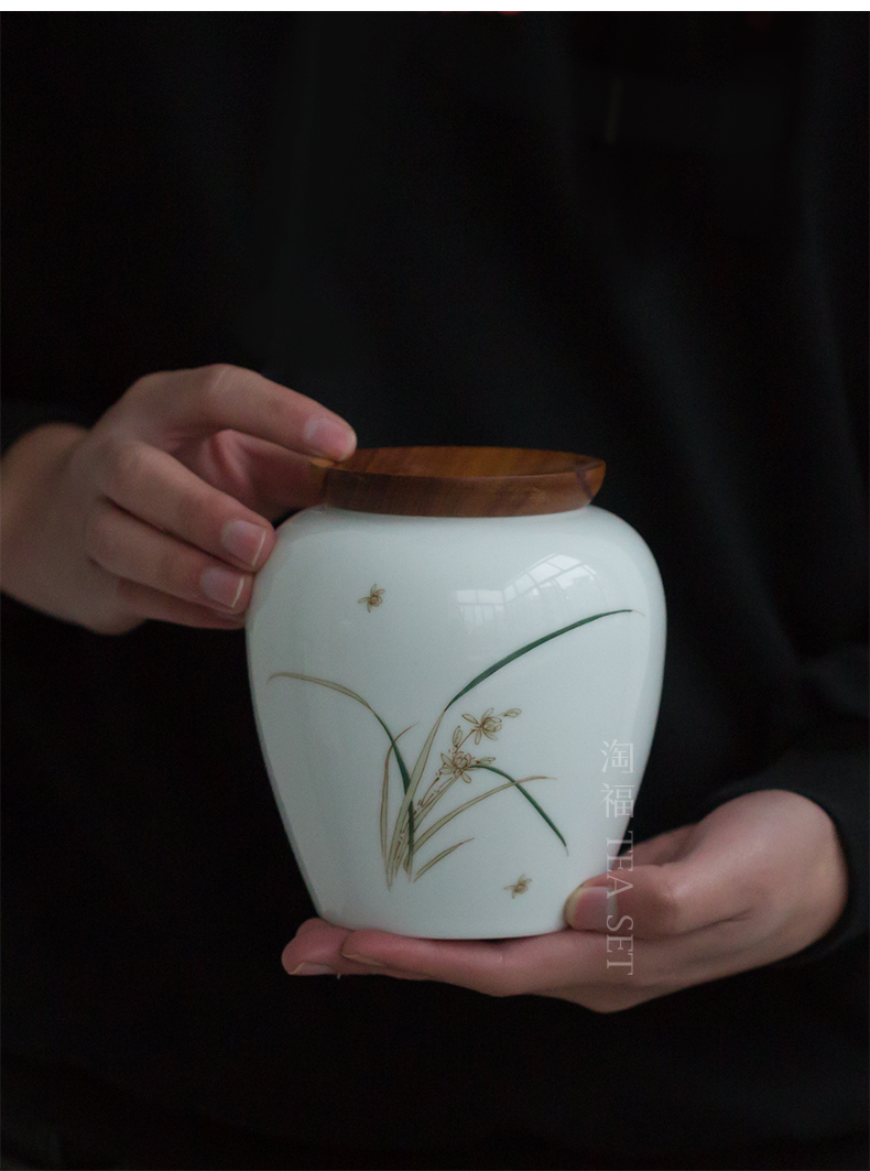 Ceramic tea pot seal pot small household receives receives small storage containers of tea tea POTS, tea set