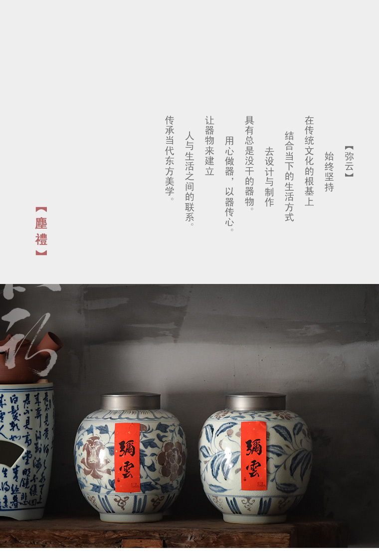 Jingdezhen ceramic POTS caddy fixings seal pot household deposit tea POTS storage containers of tea zero with large size