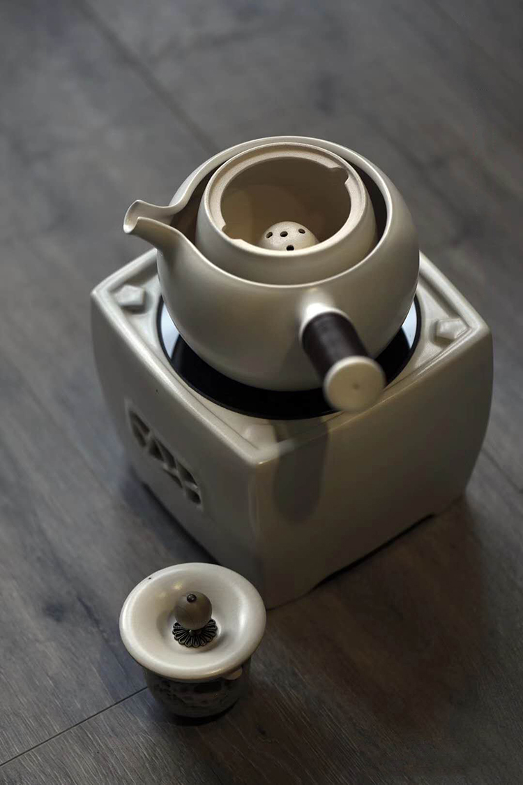 Side of jingdezhen soda glaze ceramic teapot tea boiling pot of household single pot of kung fu tea set small teapot