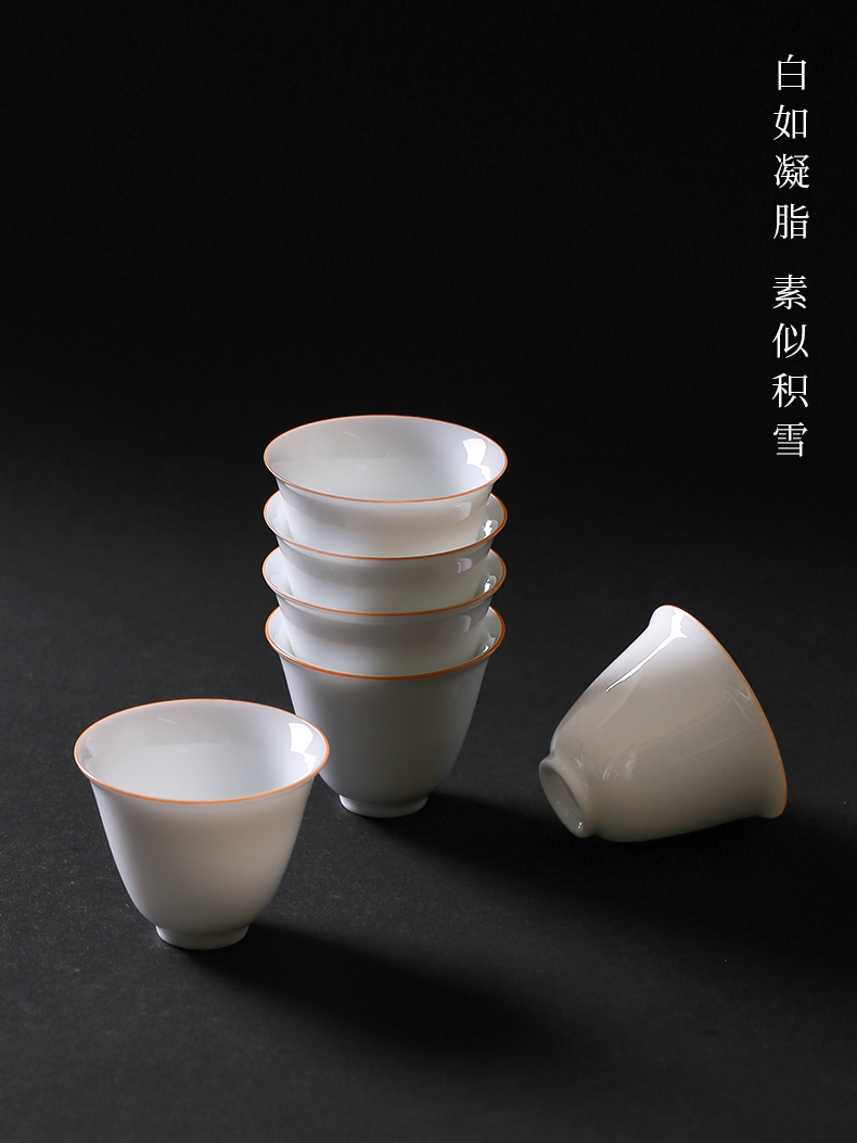 Jingdezhen manual sweet white porcelain kung fu tea cups ceramic sample tea cup masters cup single cup, small cup tea set only