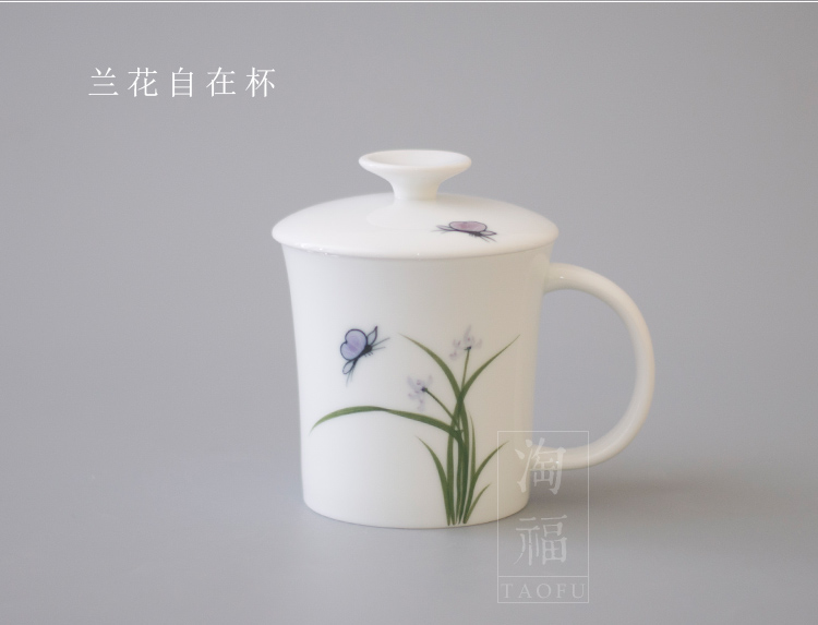 Hand - made name plum comfortable cup 380 ml ceramic kung fu tea cups with filter office cup with cover glass