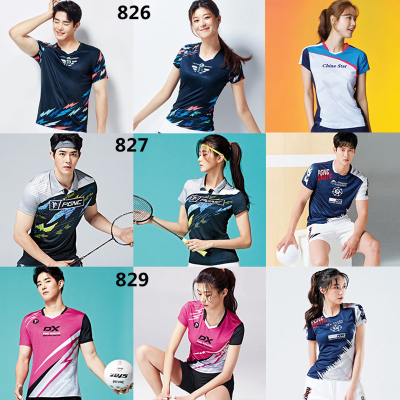 2020 new badminton training suit suit men's and women's tops Tennis table tennis suits running sports T-shirt jersey