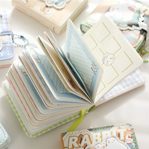 Мини -мини -кролик цвет страницы pu кожа магнитная пряжка карман маленькая книга высокая ценность для лица Девушка Сердце Книга труба