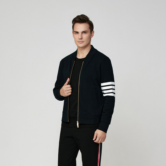 CAAPEGOOSE Baseball Uniform TB Four Stripes 2024 New Trendy Brand Zipper Cardigan Sweater Men and Women's Jackets