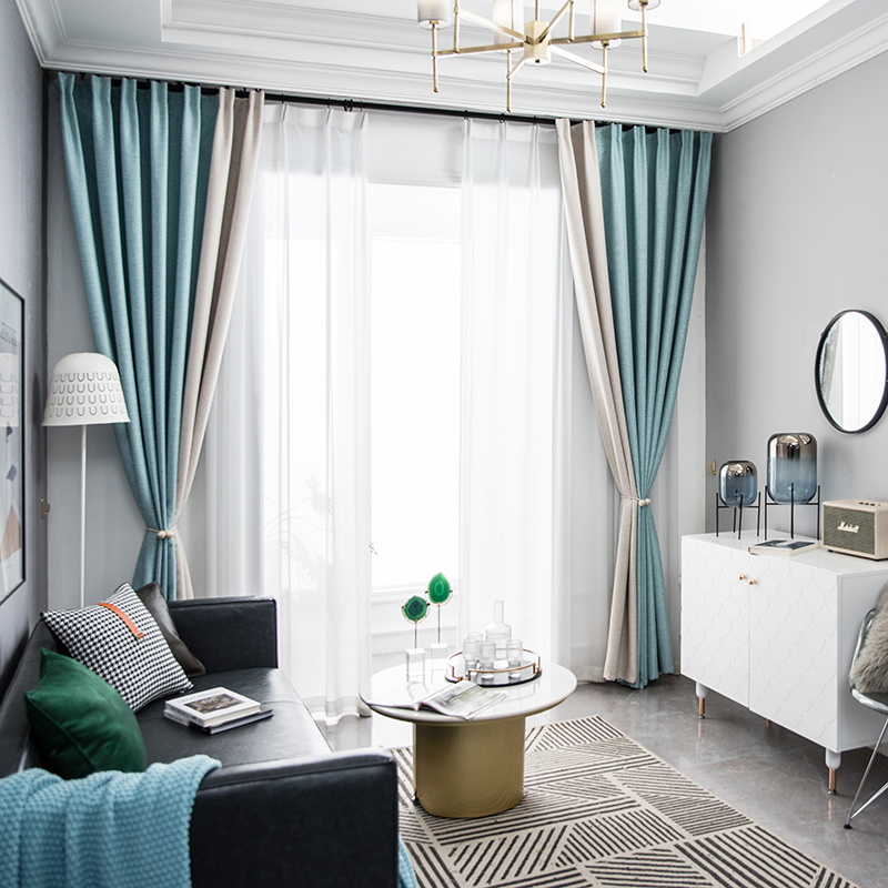 Curtain modern simple Nordic living room bedroom ins style finished hook type 2021 new shade cloth light luxury
