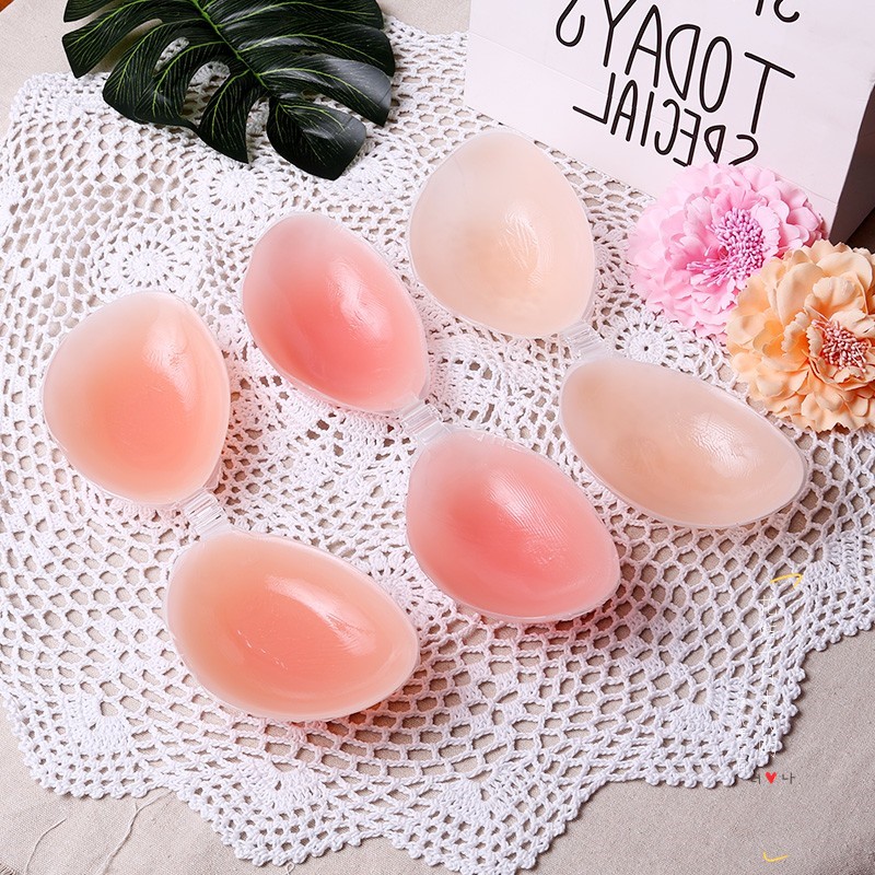 Japanese silicone chest stickers invisible bra sexy gathered thick bikini thickened silicone chest pads