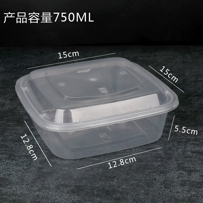 Dày hộp đóng gói hộp ăn trưa dùng một lần vuông takeaway hình chữ nhật màu đen hộp thức ăn nhanh hộp ăn trưa tròn giòn - Hộp cơm điện sưởi ấm