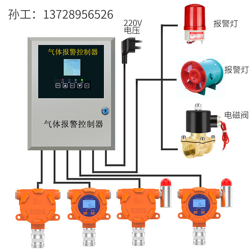Fixed EX Combustible Gas Leak Alarm Natural Gas Liquefied Gas Detector Concentration Detector Industrial