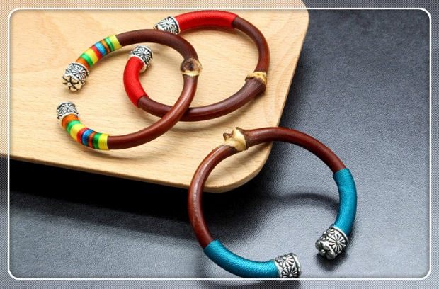 Su đến Tây Tạng Shannan Spatholobus Bracelet Nữ tự nhiên hoang dã Vòng tay gỗ ban đầu Cặp vợ chồng Vòng tay mây Sterling Phụ kiện bạc nam