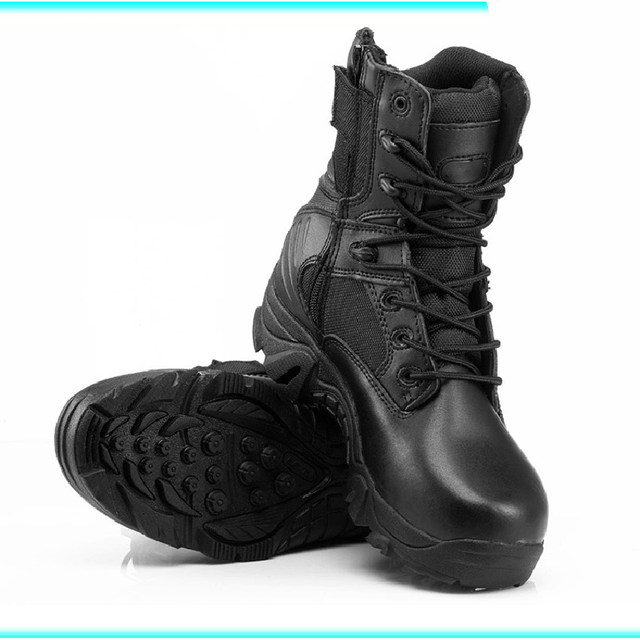 Delta high-top men's combat boots, tactical boots, desert shoes, side zipper fishing shoes, security boots, high boots, autumn and winter outdoor