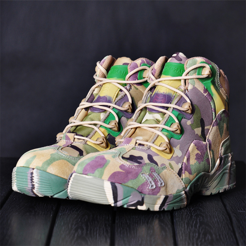 Mid-tube CP male special forces outdoor hiking hiking shoes breathable tactical boots desert combat boots color green desert shoes