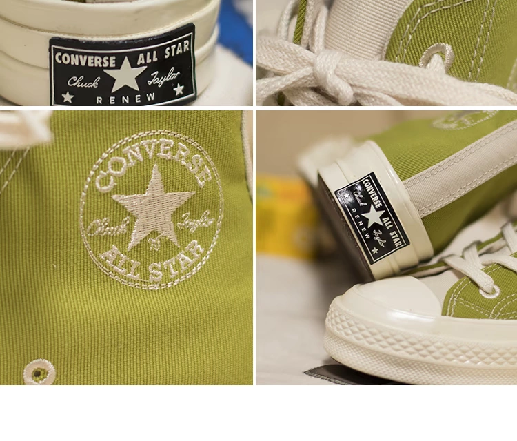 Converse Converse Avocado Green Match 1970s Green High Giày nam Giày nữ Giày vải 165421c - Plimsolls