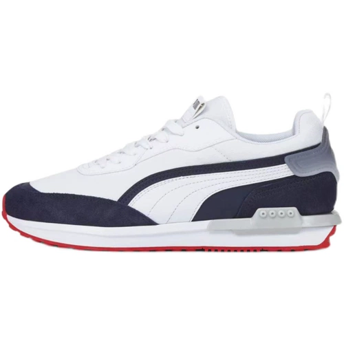 Puma Puma City Rider Мужчины и женщины пары с низким красным, белым синим ретро-спортивными туфлями 383703-01