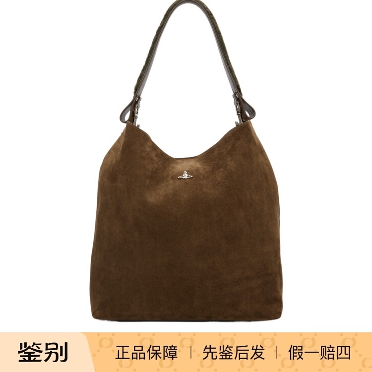 Discounted Vivienne Westwood Lottie Saturn Suede Single Shoulder Underarm Bucket Large Tote Bag