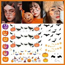 Halloween tattoo stickers children cartoon makeup face cute pumpkin Ghost skull waterproof durable sticker