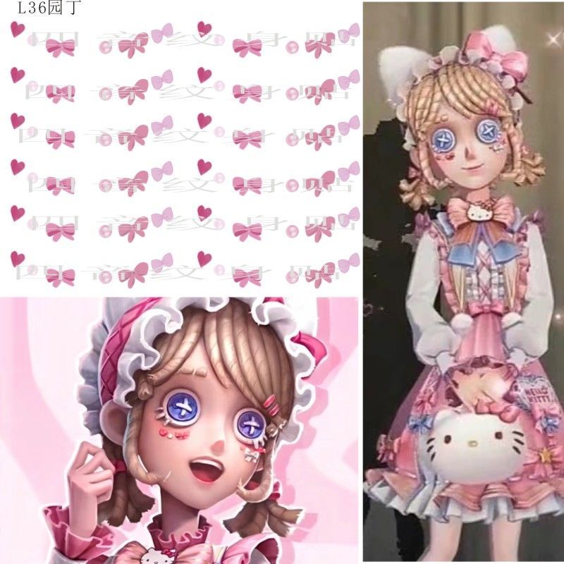 Identity V Gardener Cosplay Tattoo Stickers Sanrio Collaboration Skin Game-Style Waterproof Makeup Identity V Gardener Cosplay Tattoo Stickers Sanrio Collaboration Skin Game-Style Waterproof Makeup