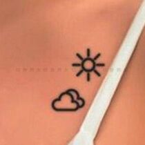 New juice tattoo heart clear star same herbal tattoo sticker waterproof male durable female tattoo patch ins Wind