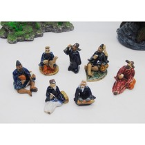 Miniature flowerpot landscape bonsai fish tank landscaping accessories ceramic Jigong Su Dongpo Li Bai character small ornament decoration