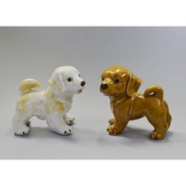  Ceramic dog zodiac dog ornaments Natal annihilation Evil spirits Lucky home town house Feng Shui Yellow dog home decorations