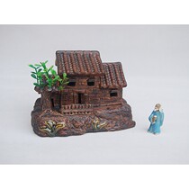 Chinese style Ancient House ceramic grass House ornaments Rockery Garden pastoral style home bonsai fish tank tea pet decorations