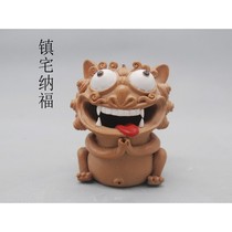 Chinese Ceramic Lion Pixiu Suan Ni Ornament Handmade Cute Creative Line Incense Burner Domestic Products National Trend Home Decoration