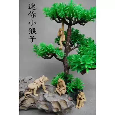 Zodiac monkey cute little monkey double monkey animal world rockery bonsai decoration craft gift decoration retro mini ornaments