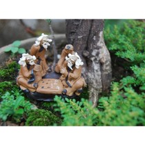 Rockery landscape bonsai flower pot fish tank landscaping accessories leisure four-person chess male ceramic ornaments character decorations