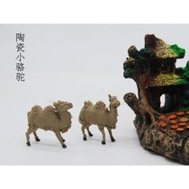 Micro camel ceramic miniature ornaments handmade boutique rockery bonsai sand table Garden Gardening Landscape pair